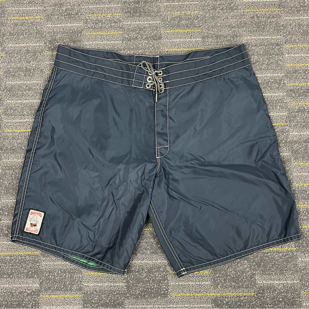 Birdwell Beach Britches Board Shorts Size 39 Blue Unlined Surfing Swimming USA